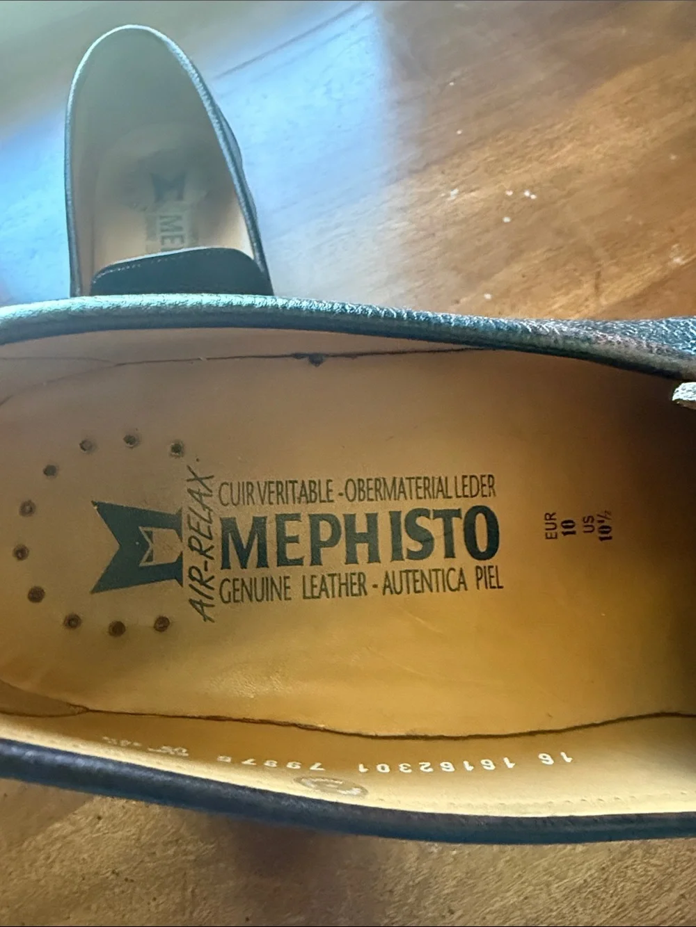 Mephisto Air-Relax Men’s Black Leather Slip-On Loafers — Pebbled Finish